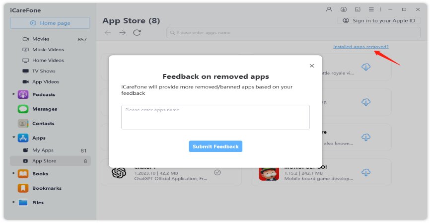 search and install apps