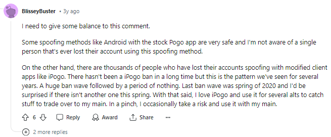 iPoGo Spoofing Reviews