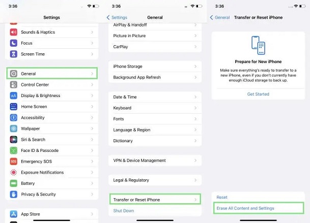 press on the general button