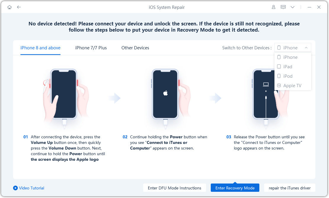enter recovery mode instructions